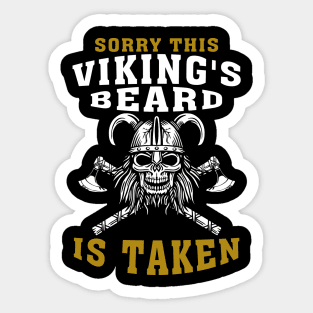 Sorry This Vikings Beard Is Taken - November Bearded Viking Sticker